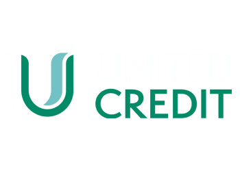 A green background with the words united credit.